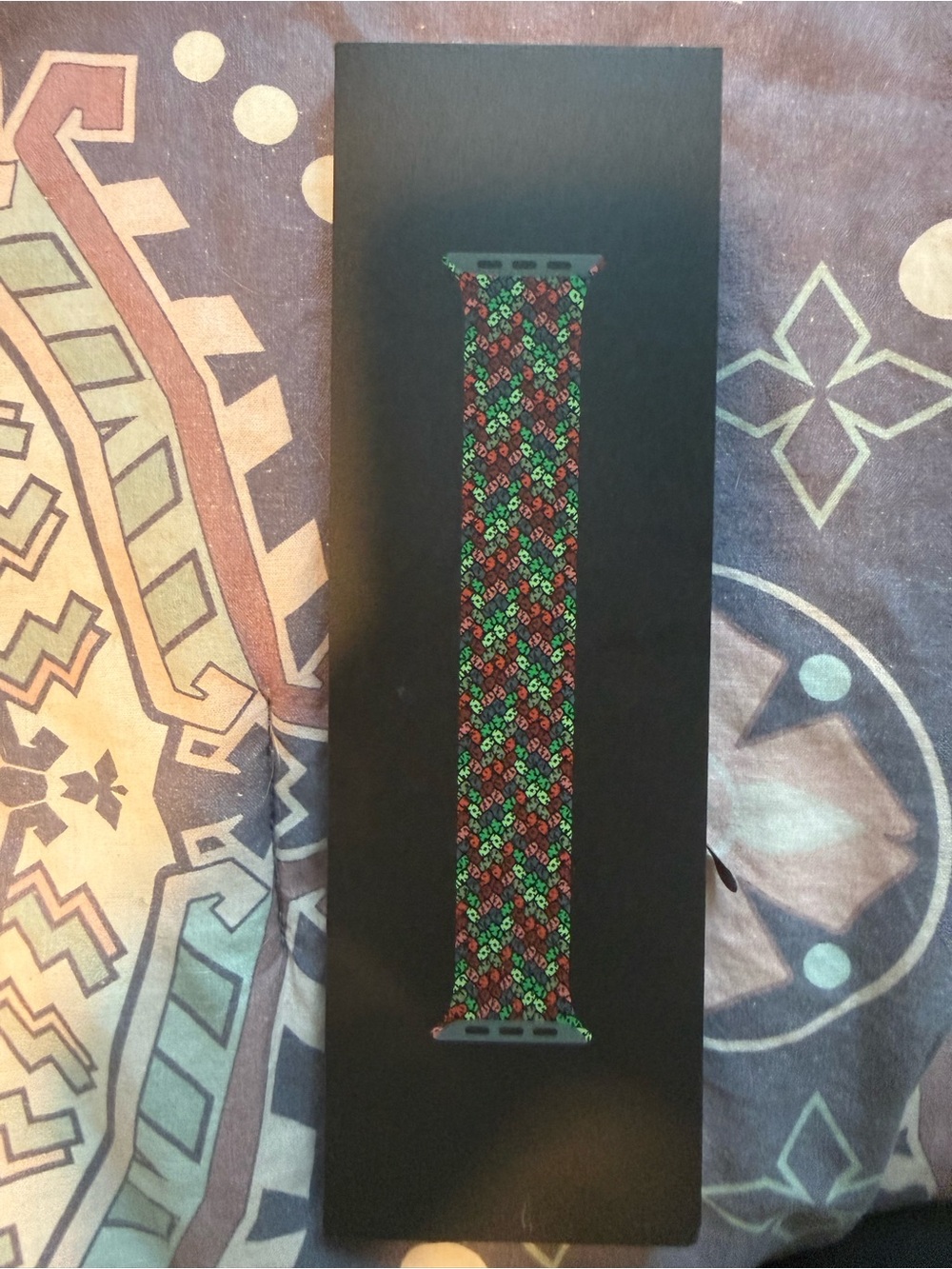 Apple Braided Watch Strap in Red and Green